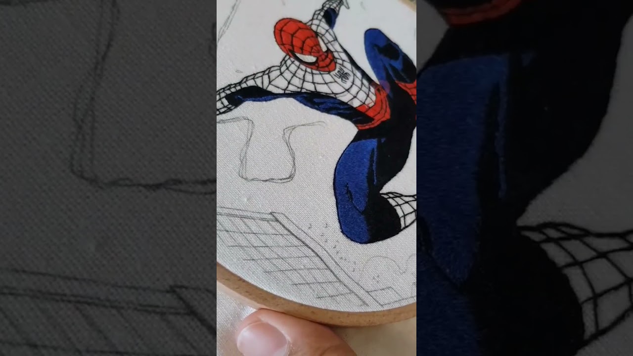 Spider-Man hand embroidery #gamer #handembroidery #Spiderman #Marvel