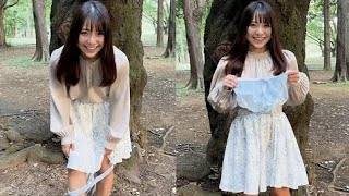 【下着紹介】元アイドルが公園でパンツ生脱ぎしたら...