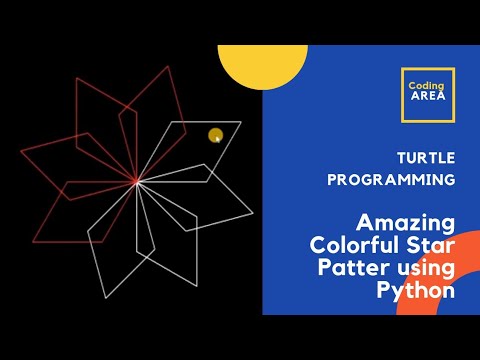 Turtle Programming Make Colorful Star Pattern Using Python 1