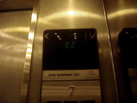 Otis Elevonic 401 high speed elevator at Park Place office tower (upper floors)