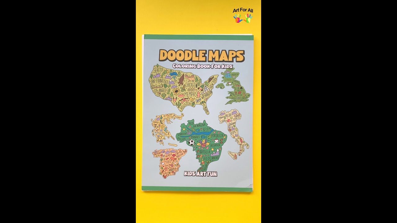 Doodle Maps: Geography & Travel Coloring Book for Kids Flip Through #art #coloring #coloringbook