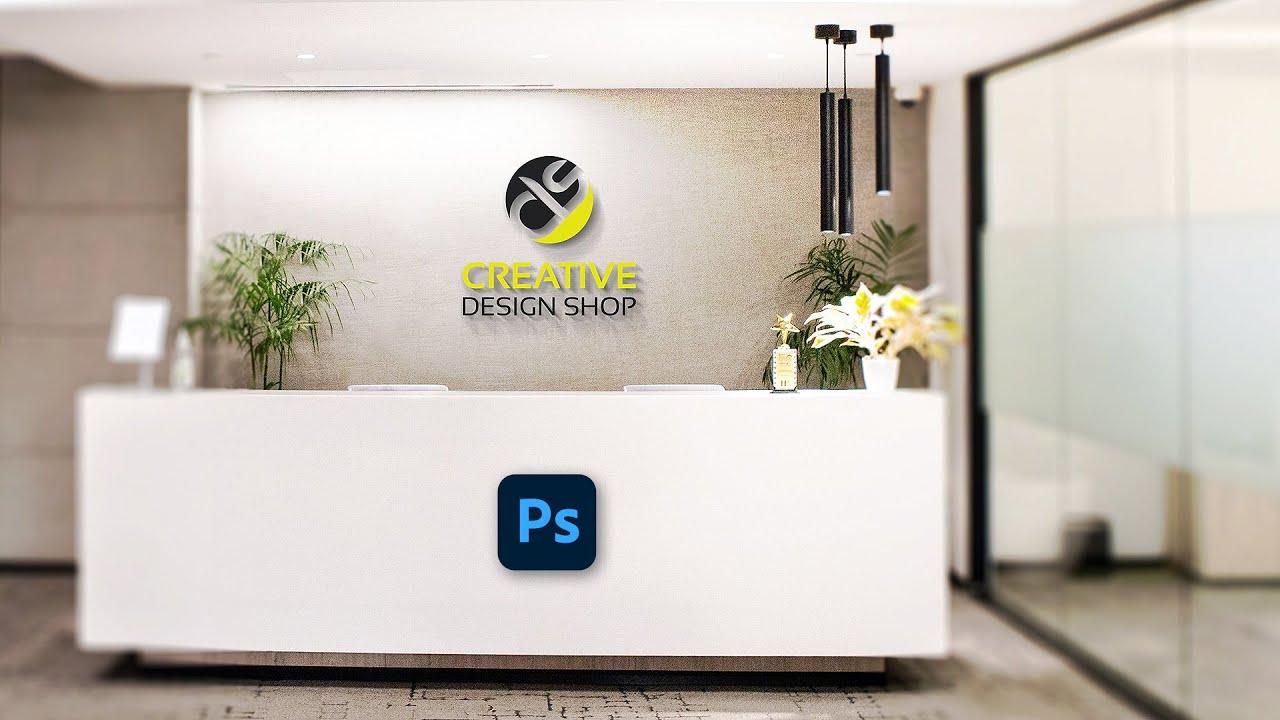 How to Create Office Reception Wall Logo Mockup in Photoshop
