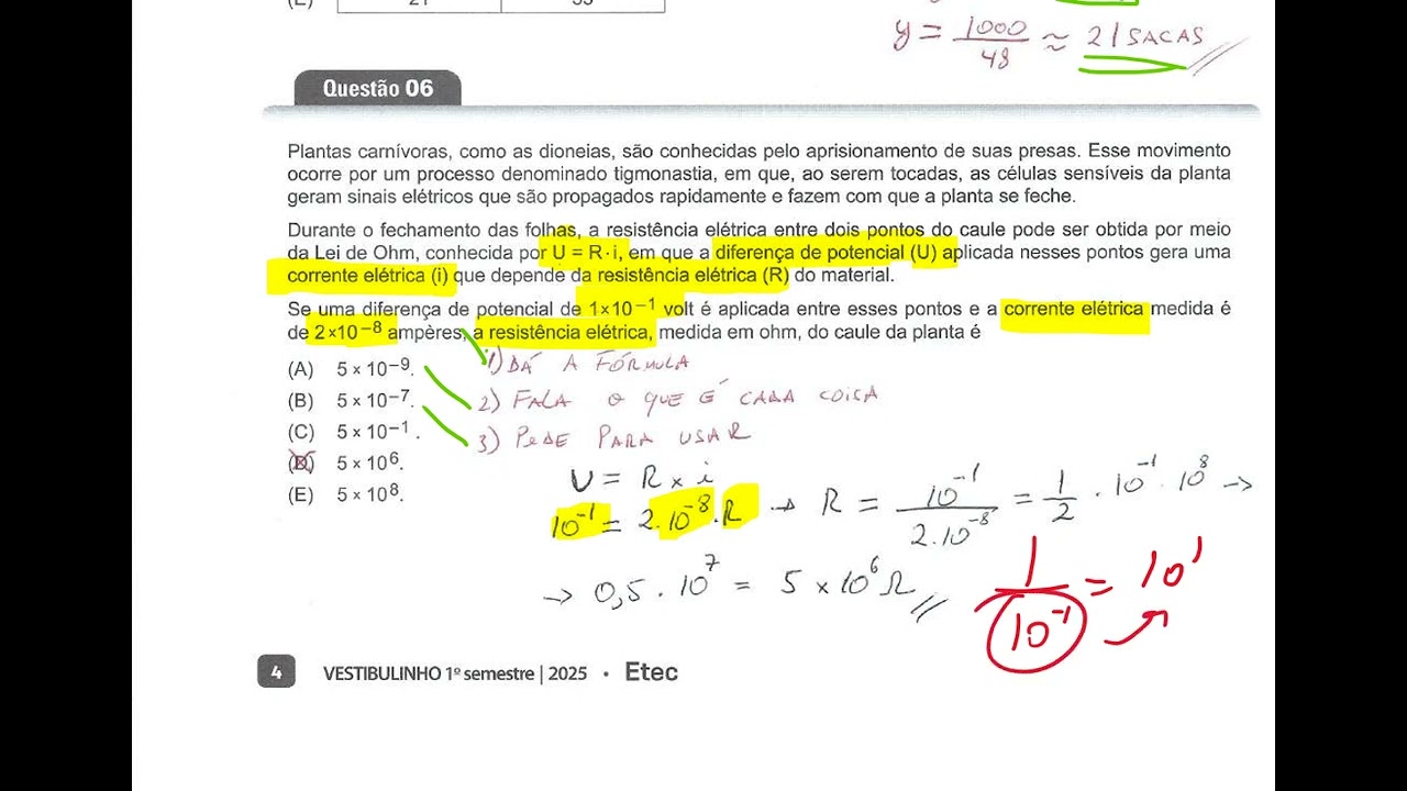 ETEC 2025 - 1º SEMESTRE - Correção (Parte 1/3)🔥