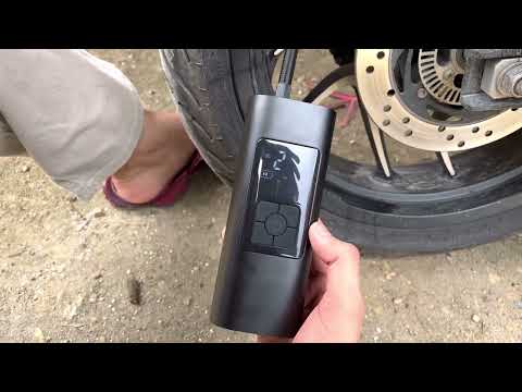 Testing portable electric pump to inflate tires, balls, etc.