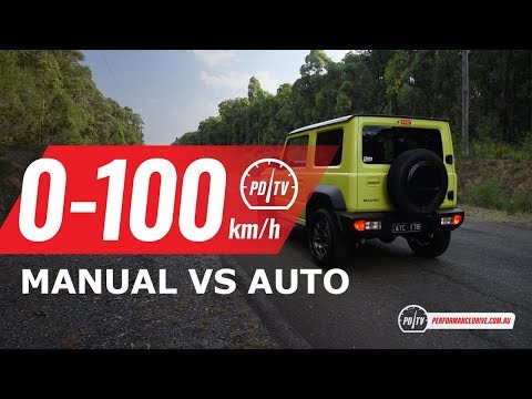 2019 Suzuki Jimny 0-100km/h & engine sound (manual vs auto)