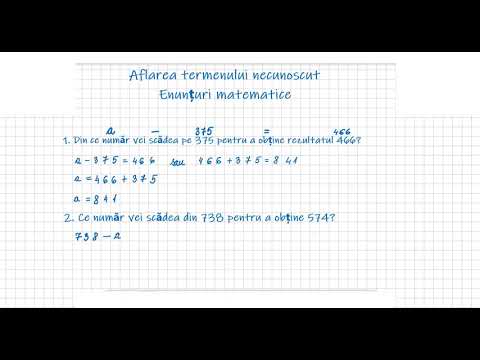 Enunț matematic: Aflarea termenului necunoscut în scădere