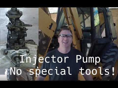 Replacing diesel injection pump on Case 590SL Backhoe, no special tools needed!