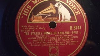 The Stately Homes of England&quot; (Coward) Pts 1 &amp; 2  Sung by A Quartette   B 8741