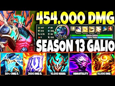 This Season 13 Galio Build BROKE EVERY RECORD ~ 454.000 DMG & 5900HP 🔥 LoL Top Galio s13 Gameplay