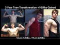 3 Year Natural Teen Bodybuilding Transformation (16 y/o 120lbs - 19 y/o 225lbs) Travis Deming