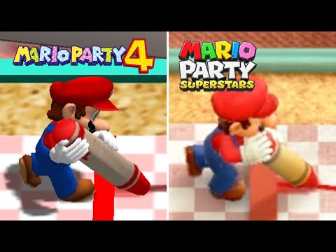 Mario Party Superstars vs. Mario Party 4 - All Minigames Comparison (GameCube vs Switch)