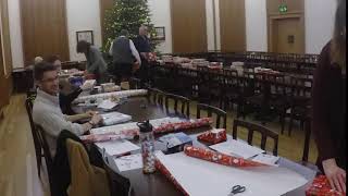 Wrapping presents for the Children's Christmas Party
