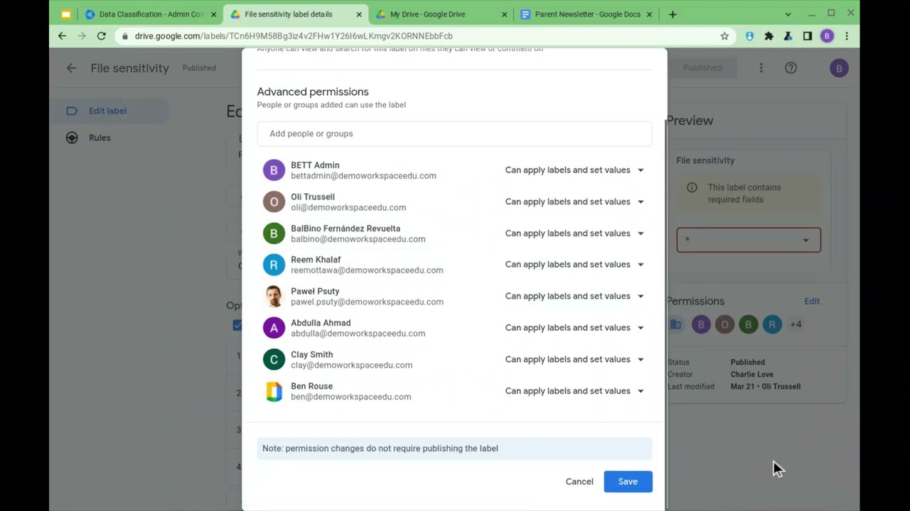 Drive labels with DLP