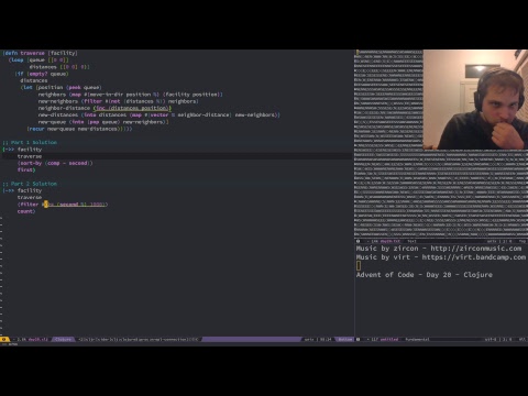 Advent of Code 2018 - Clojure - Day 20