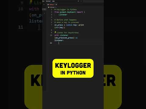 Python Keylogger in 60 Seconds! 🕵️‍♂️ #hacking #python #shorts