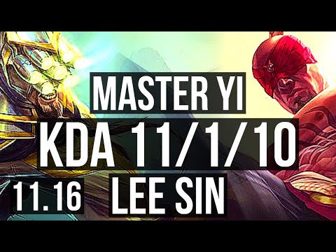 MASTER YI vs LEE SIN (JUNGLE) | 11/1/10, 70% winrate, Dominating | NA Master | v11.16