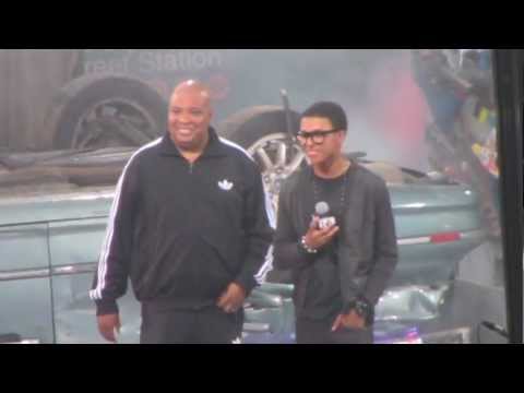 Reverend Run and his son Diggy live on stage in Times Square