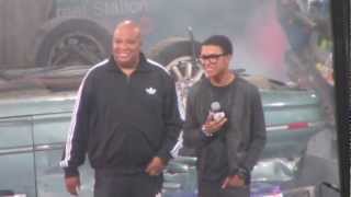 Reverend Run and his son Diggy live on stage in Times Square