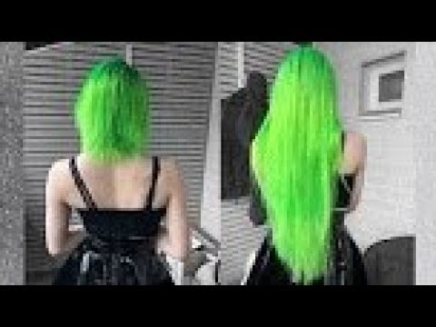 Lime Green Hair Dye Tutorial + Applying Clip On...
