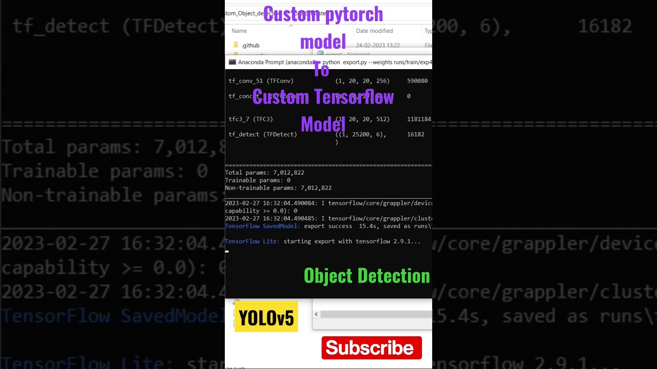 Pytorch to Tensorflowlite channel#objectdetection #computervision#pytorch #tensorflow#realtimedata