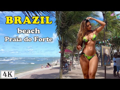 walking Forte beach, Mata de São João, State of Bahia, Brazil [4k]