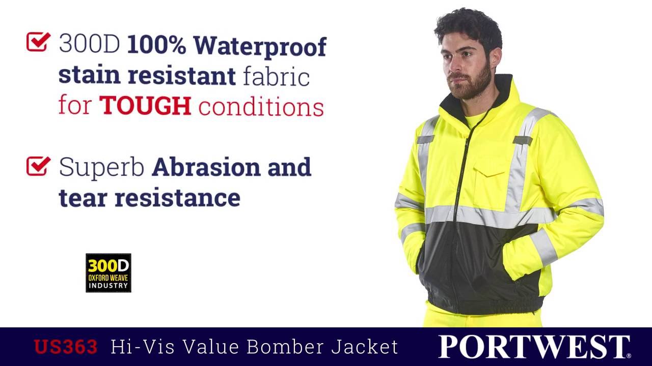 Workwear Mart Portwest Hi-Vis Value Bomber Reflective Jacket