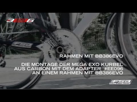 Montage der Carbom MegaExo kurbel mit dem #EE096 adapter an einem rahmen mit BB386EVO -FSA Rennrad