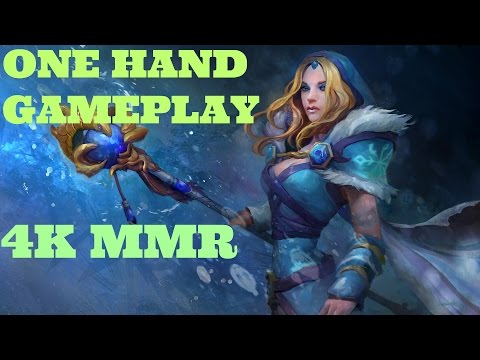 Dota 2 WTF One hand gameplay 4K MMR Crystal Maiden