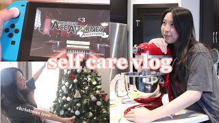 Self Care Vlog | Christmas tree, baking, video games + more!