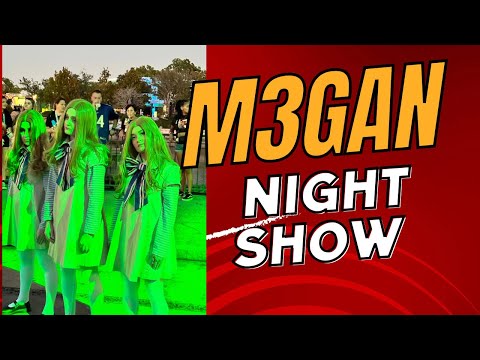 M3GAN Horde at Halloween horror nights 32 | Megan flash mob at universal Orlando night show | Megan