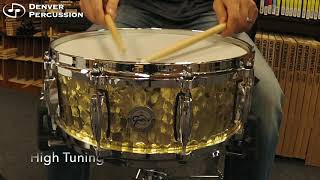 Video thumbnail for 5x14" Gretsch Hammered Brass Snare Drum by Denver Percussion