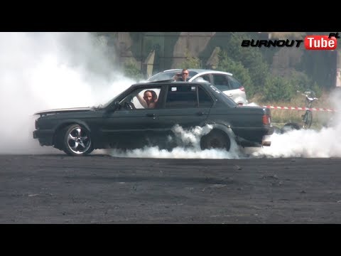 Palenie gumy BMW E30 325 "STERYD" & BMW E30 320 "BATON" - 1 Urodziny BMW Grupa PIła