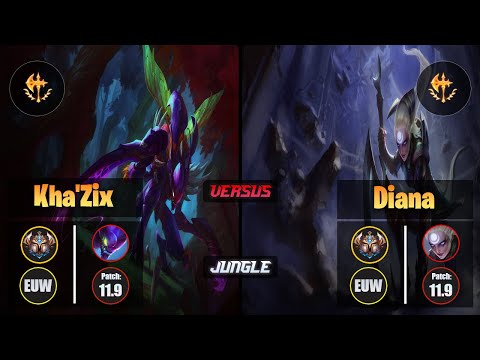 Challenger KHA'ZIX [Conqueror] (Jungle) VS  DIANA - Challenger EUW Patch 11.9