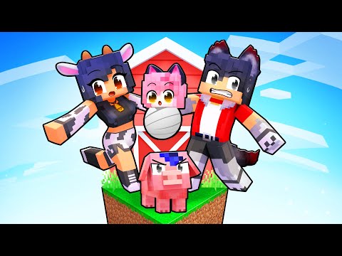 Playing as an ANIMAL FAMILY on ONE BLOCK!