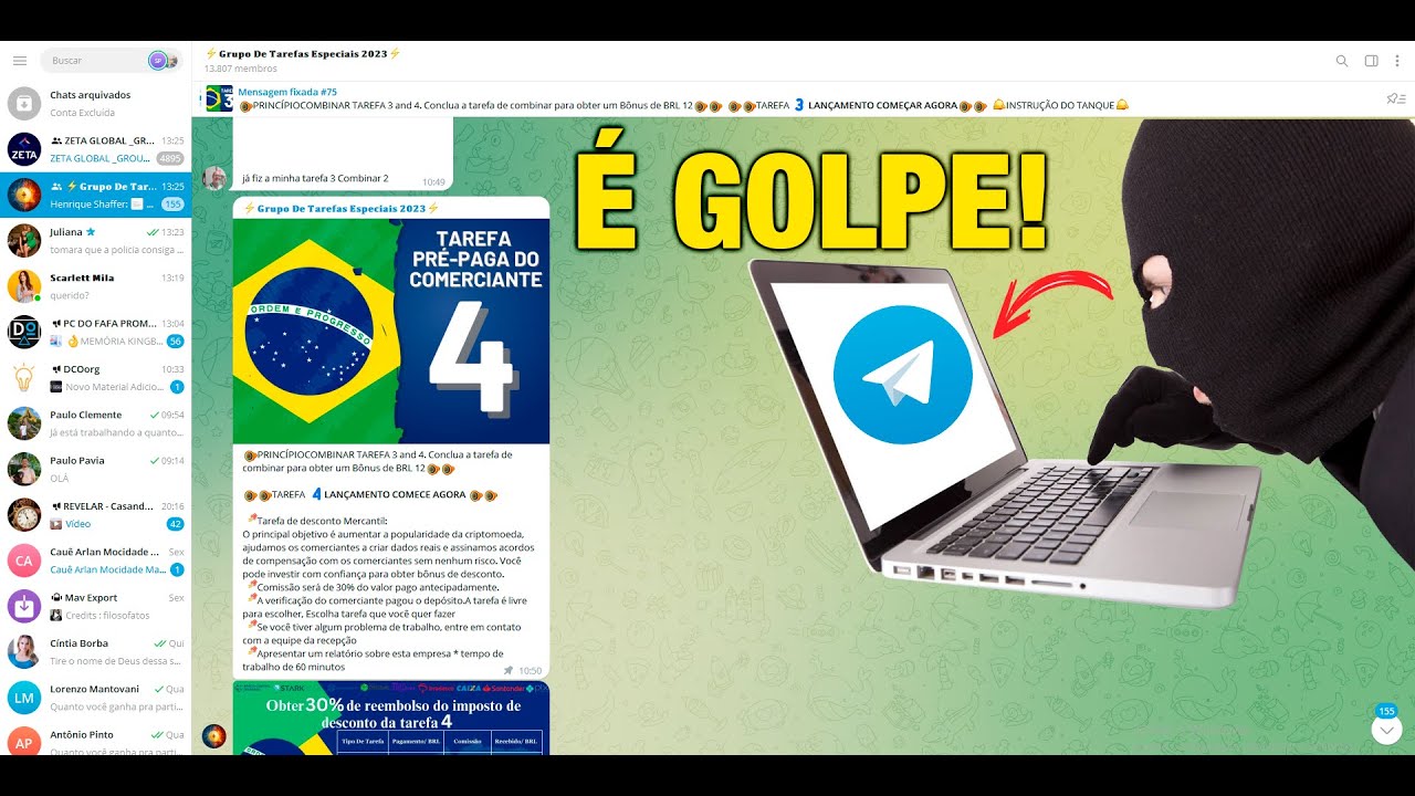 🚨É Golpe! Grupos de Tarefas | Canal de Empregos do Telegram