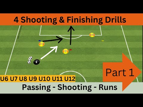 Try These Shooting/Finishing Football Drills - 4 variations - Passing U6 U7 U8 U9 U10 U11 U12 Soccer