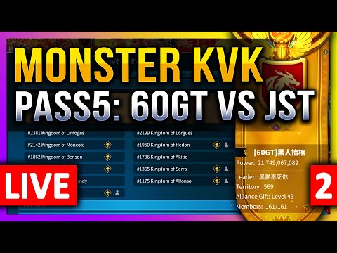 Monster KVK:  60GT vs JST 😮 Pass5 Opening! 🔥 LIVE! 🔴 7 IMP: C11676, 1960, 1365, 1175, 1534, 1093