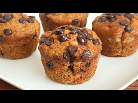 Banana Chocolate Chip Muffins Recipe | How To Make Banana Muffins Recipe