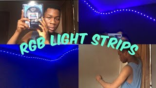 PUTTING UP MY RGB LED LIGHTS STRIPS/ REVIEW || ERIC ZEE