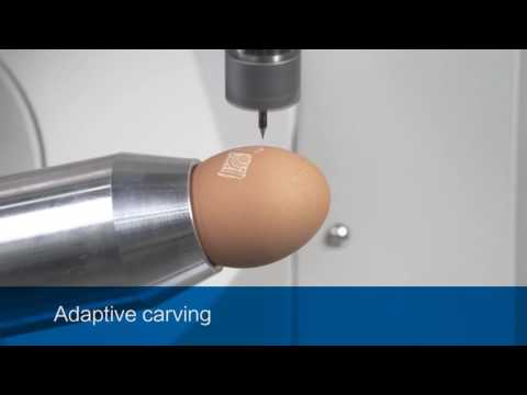 Cutting tool dancing on raw egg shell with JDGR200V