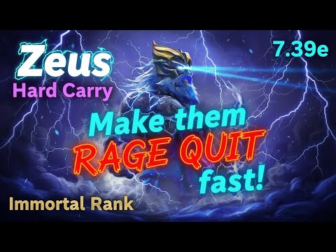 Crazy Zeus build forces enemies to rage quit fast! Immortal Ranked Match (Dota 2 7.39e)