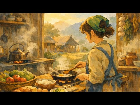 Peaceful Village Morning 🌅 Ghibli-Style Cooking ASMR | Slow Living