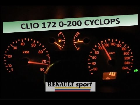Clio RS 172 acceleration 0-200 kmh / pipercams 270 / remap / CYCLOPS intake manifold