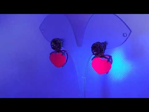 Серьги-трансформеры с натуральными мадагаскарскими рубинами, розовыми топазами и цирконами Сердечки - фото 1 - id-p2584575360