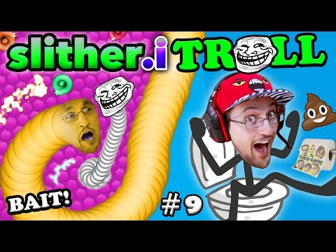 SLITHER.itrOll ☠ TRAP BAIT & TROLL FACE! Duddy's Slither.io #9 & Toilet Success Games (FGTEEV 2in1)