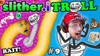 SLITHER.itrOll ☠ TRAP BAIT & TROLL FACE! Duddy's Slither.io #9 & Toilet Success Games (FGTEEV 2in1)