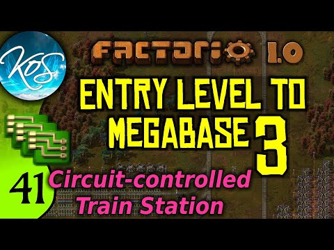 Factorio 1.0 Entry Level to Megabase 3, Ep 41: CIRCUIT CONTROLLED TRAIN STATION  - Guide, Tutorial