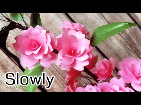 ABC TV | How To Make Cherry Blossom Paper Flower With Shape Punch (Slowly) - Craft Tutorial