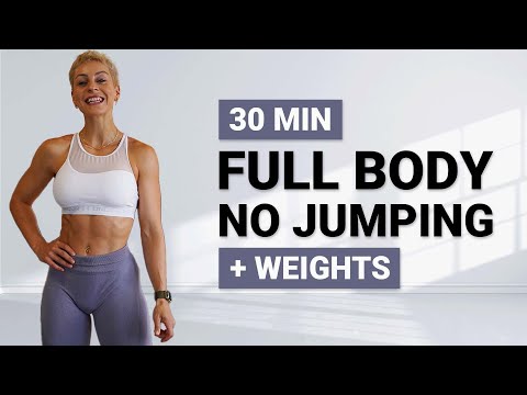 30 MIN DB FULL BODY WORKOUT NO JUMPING | Power Workout | + Weights | Strength And Conditioning