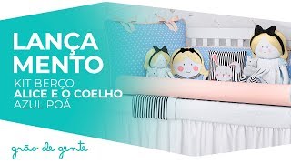 Kit Berço Alice e o Coelho Azul Poá - Grão de Gente